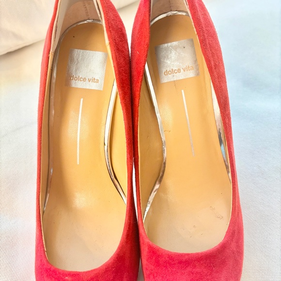 Dolce Vita Red Suede Pumps High Heel Platform size 8.5 - Picture 7 of 12